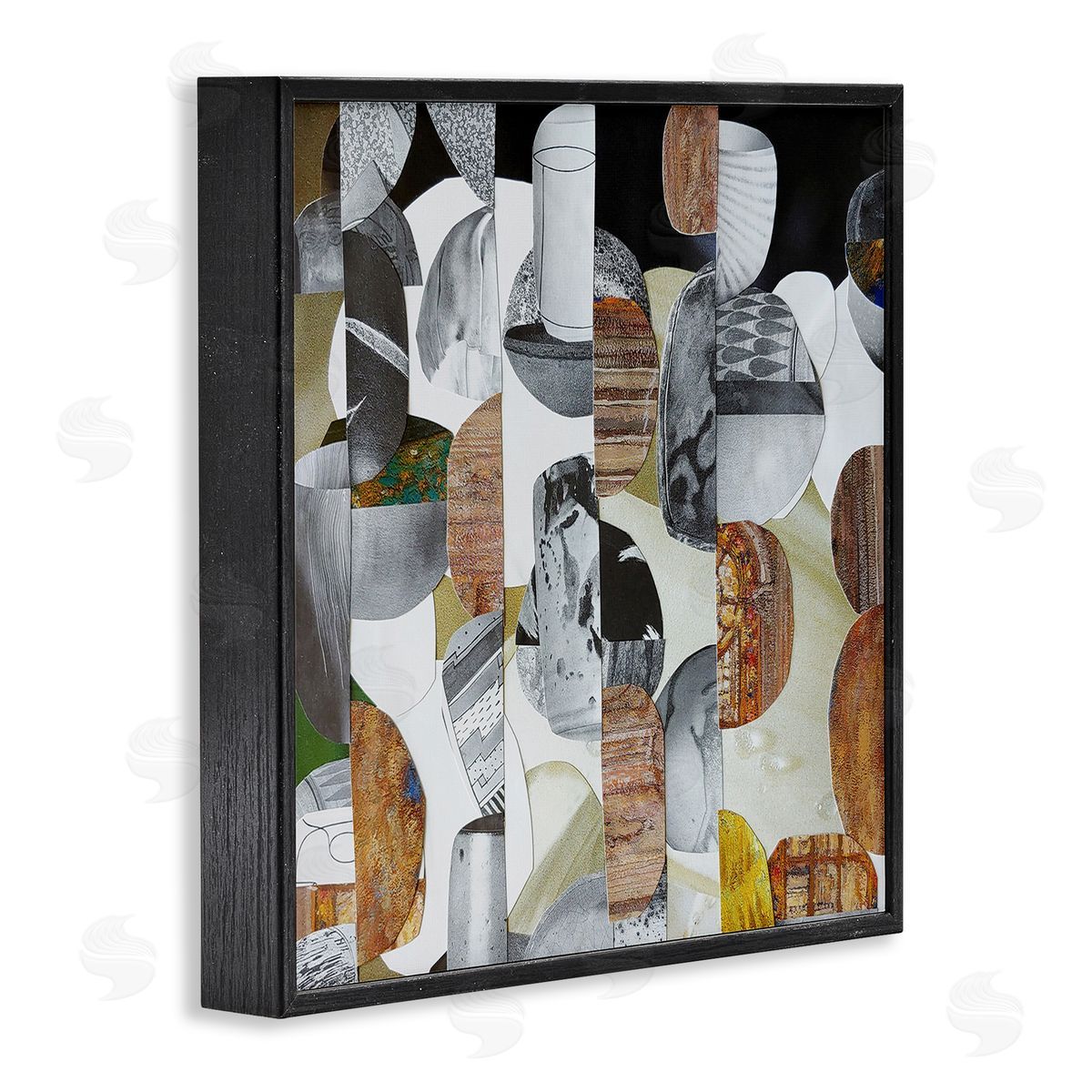 Coco Good Nubian Sundance Abstract Shapes Collage Black Framed Glicee Wall Art Print