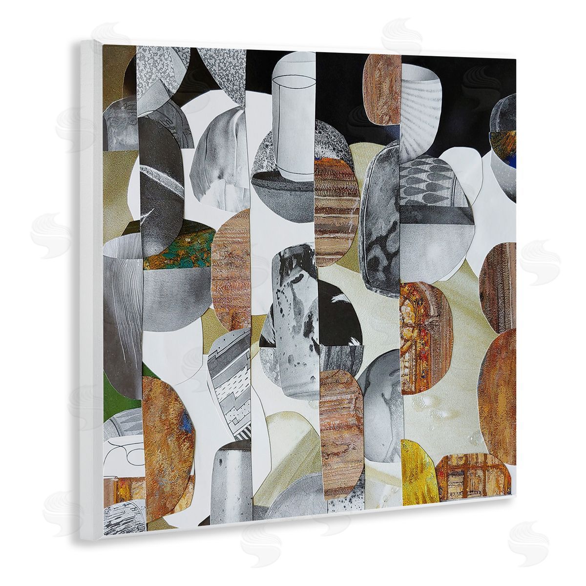 Coco Good Nubian Sundance Abstract Shapes Collage Wooden Wall Plaque Art Print