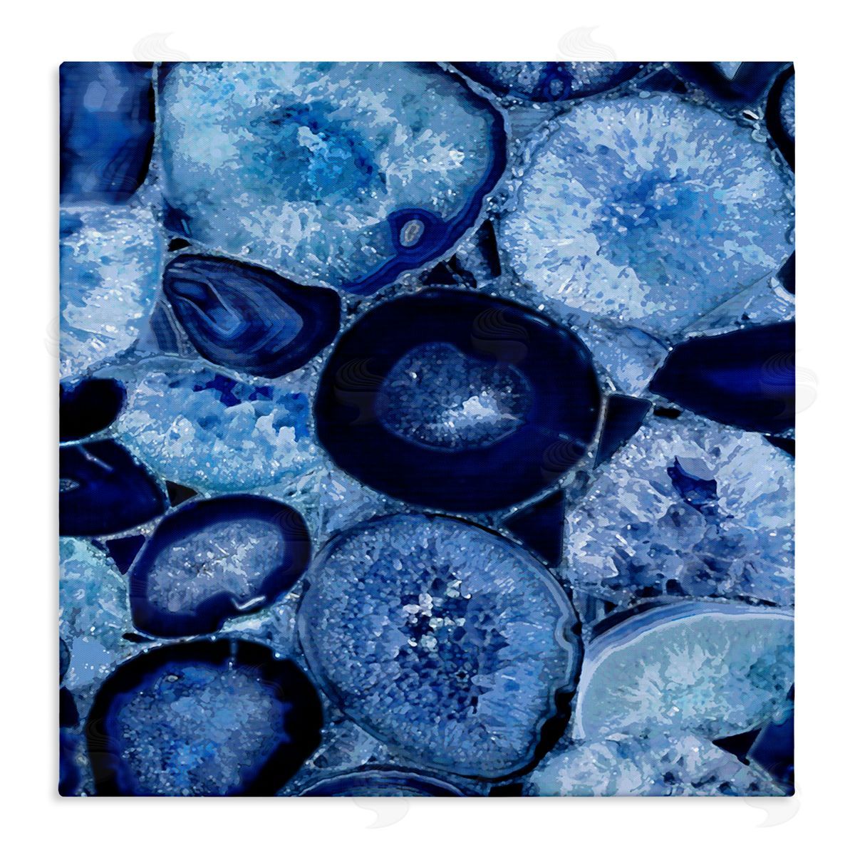 Danielle Carson Blue Geode Crystals Arrangement Stretched Canvas Wall Art Print