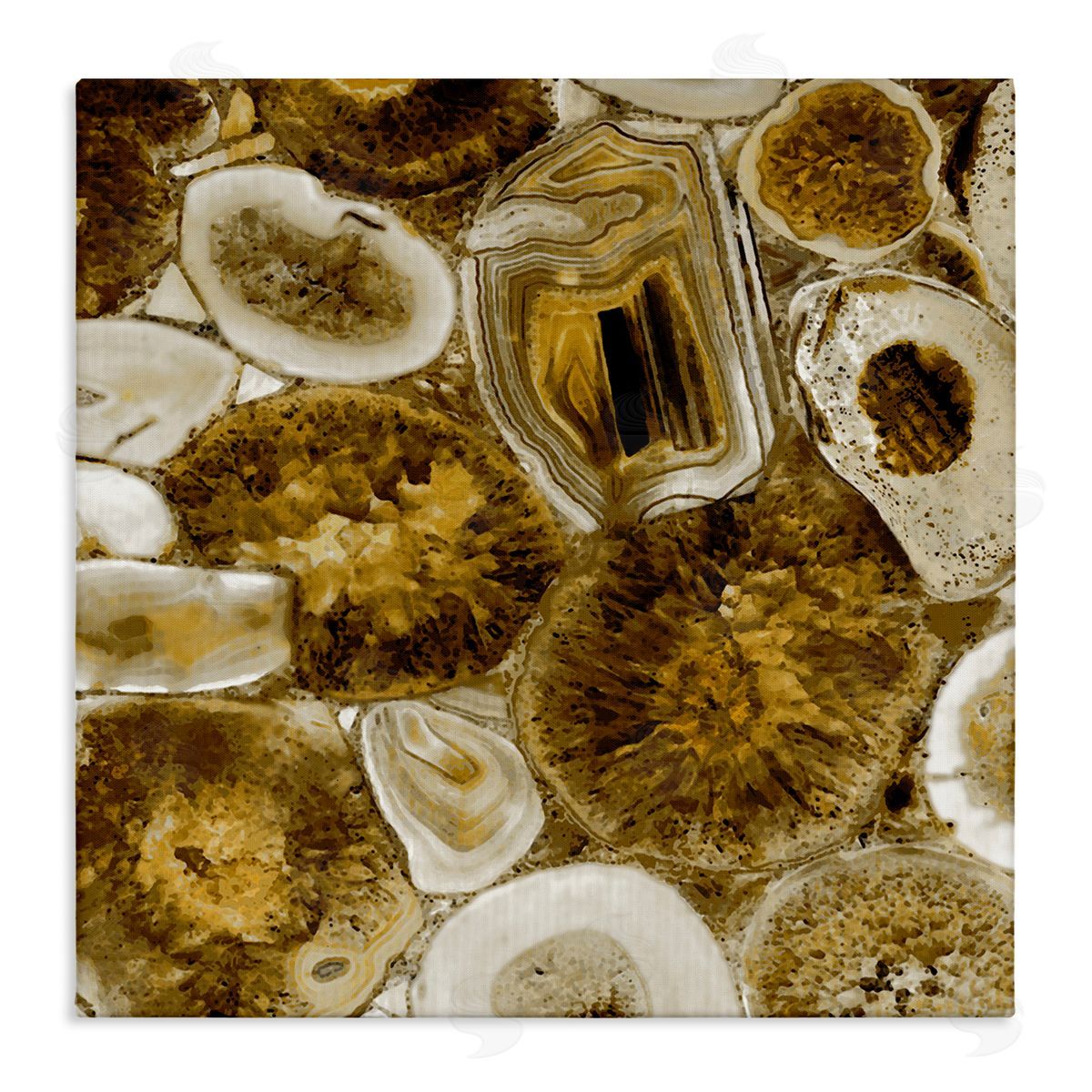 Danielle Carson Agate In Gold Abstract Geodes Stretched Canvas Wall Art Print