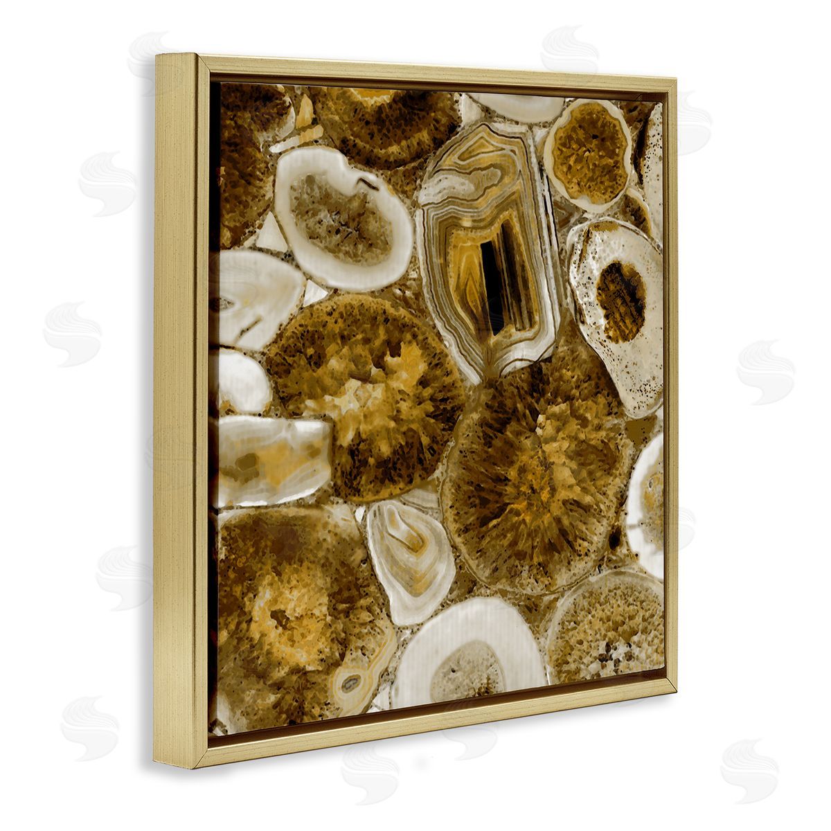 Danielle Carson Agate In Gold Abstract Geodes Gold Floating Frame Canvas Wall Art Print