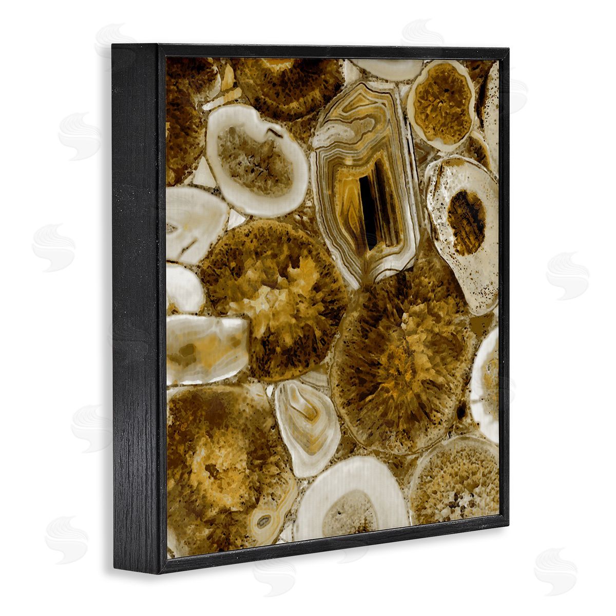 Danielle Carson Agate In Gold Abstract Geodes Black Framed Glicee Wall Art Print