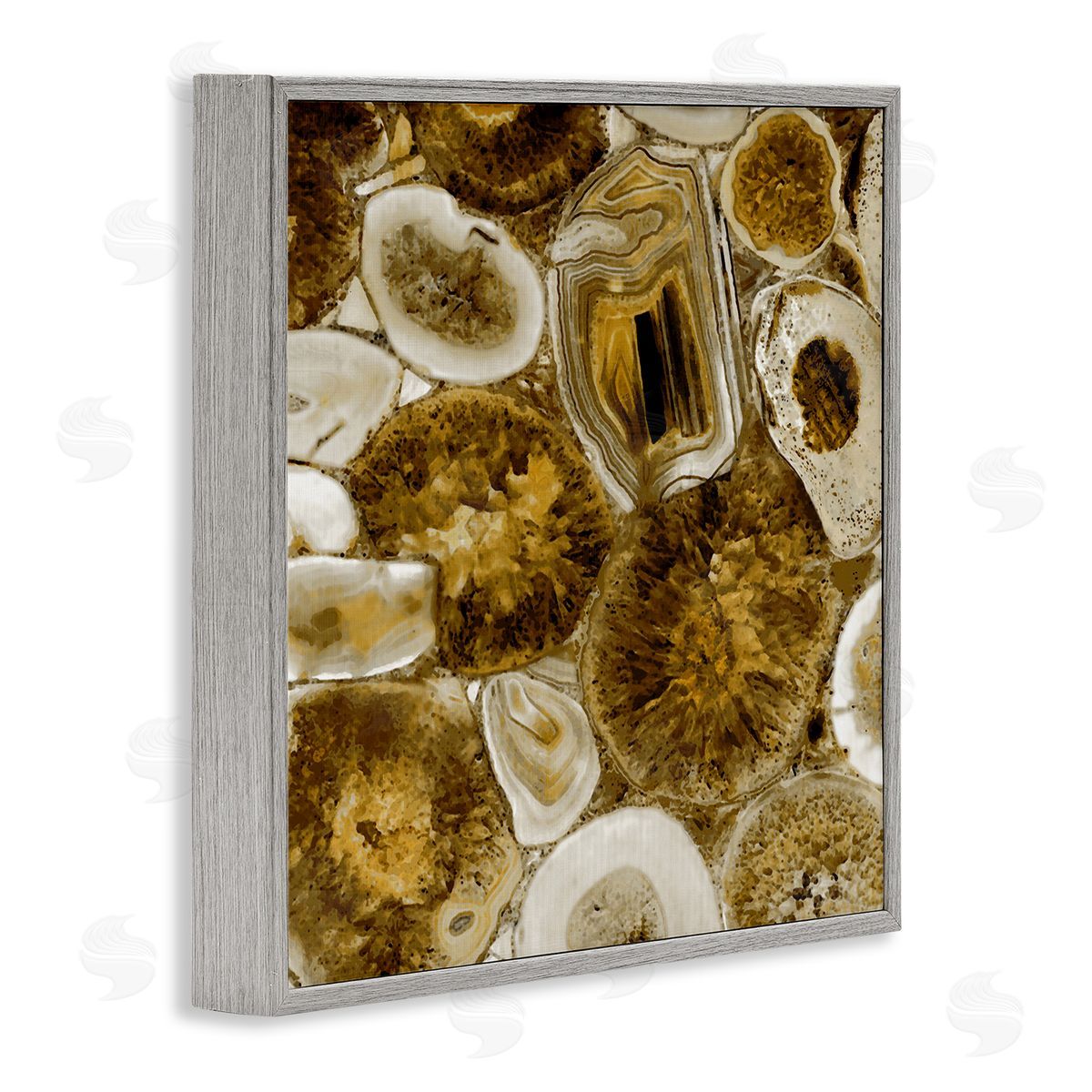 Danielle Carson Agate In Gold Abstract Geodes Gray Framed Glicee Wall Art Print