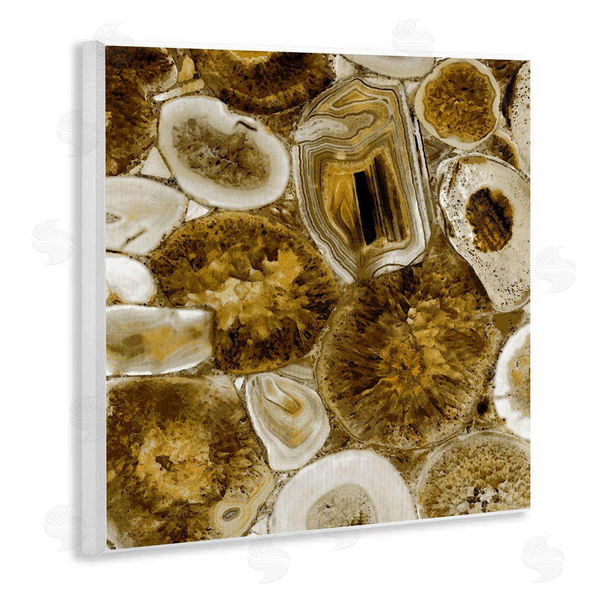 Danielle Carson Agate In Gold Abstract Geodes Wooden Wall Plaque Art Print