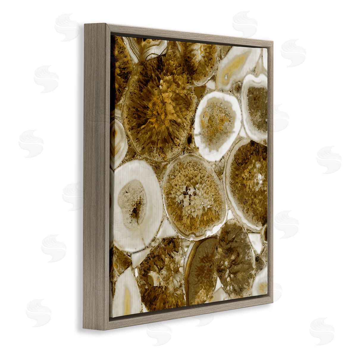 Danielle Carson Natural Geode Crystals Arrangement Brown Floating Frame Canvas Wall Art Print