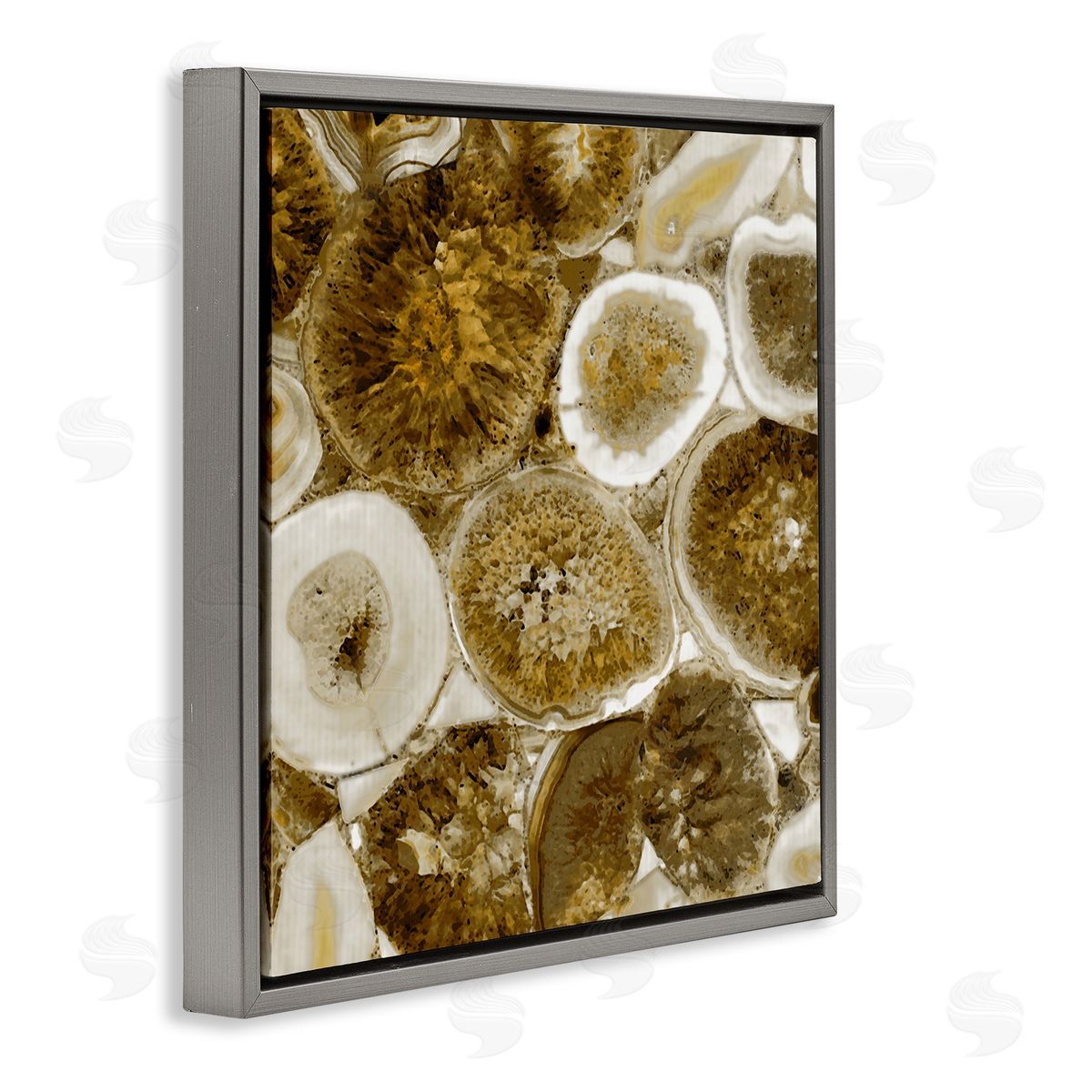 Danielle Carson Natural Geode Crystals Arrangement Gray Floating Frame Canvas Wall Art Print
