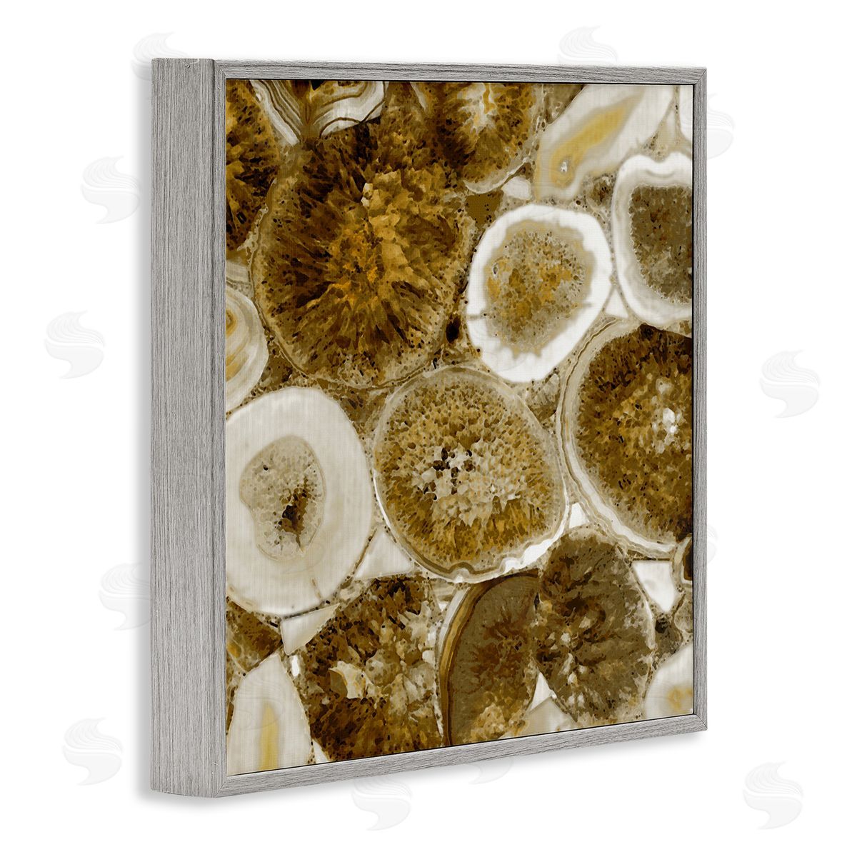 Danielle Carson Natural Geode Crystals Arrangement Gray Framed Glicee Wall Art Print