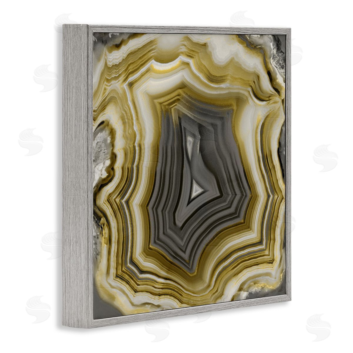 Danielle Carson Agate Gold & Grey Crystal Gray Framed Glicee Wall Art Print