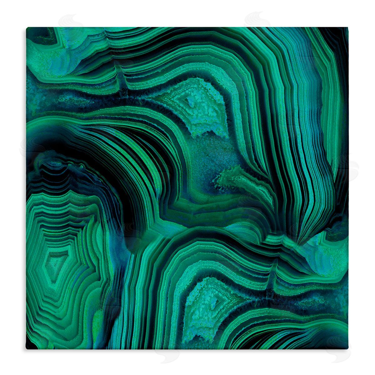 Danielle Carson Green & Blue Malachite Abstract Stretched Canvas Wall Art Print