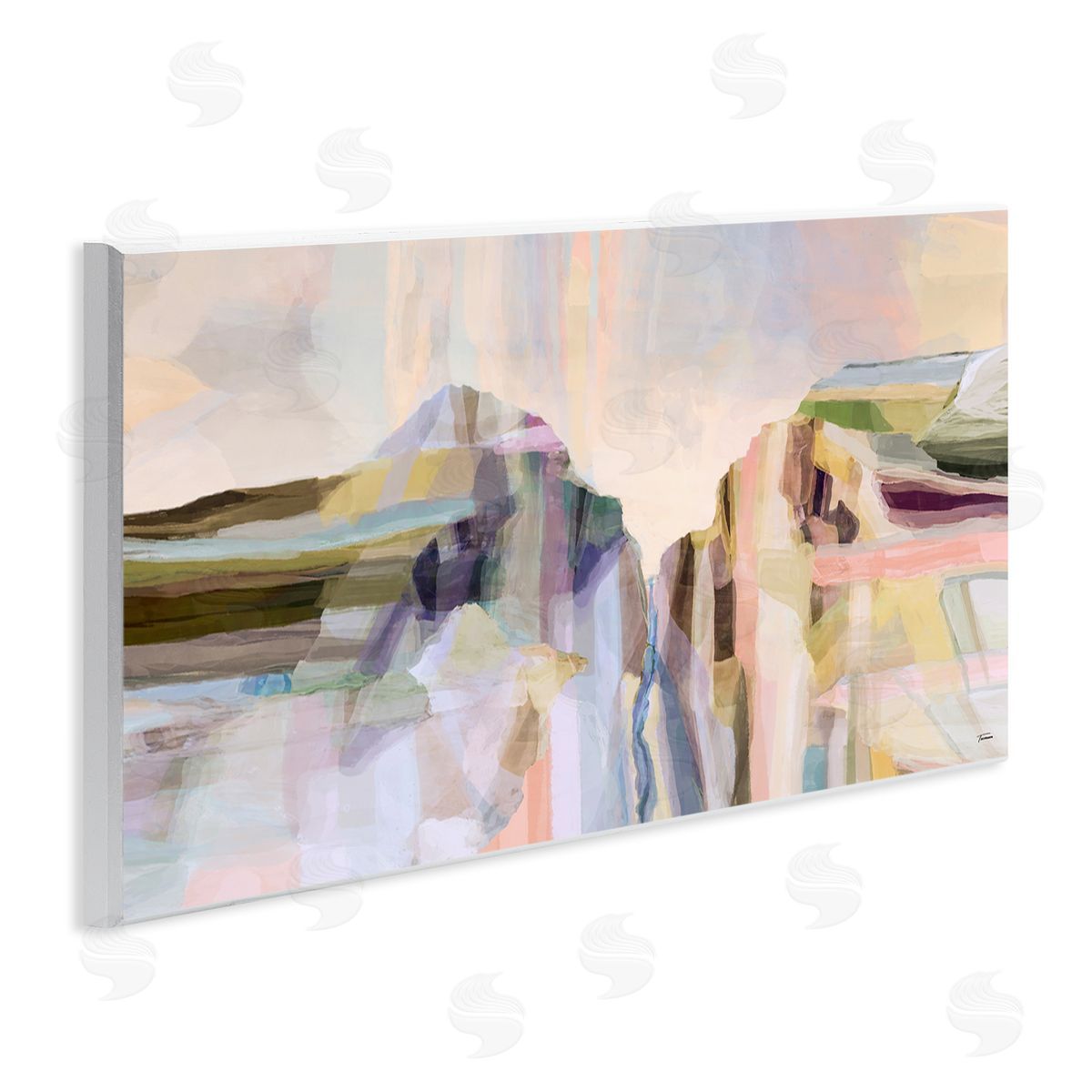 Michael Tienhaara Hilltop Abstraction Pastel Peaks Wooden Wall Plaque Art Print