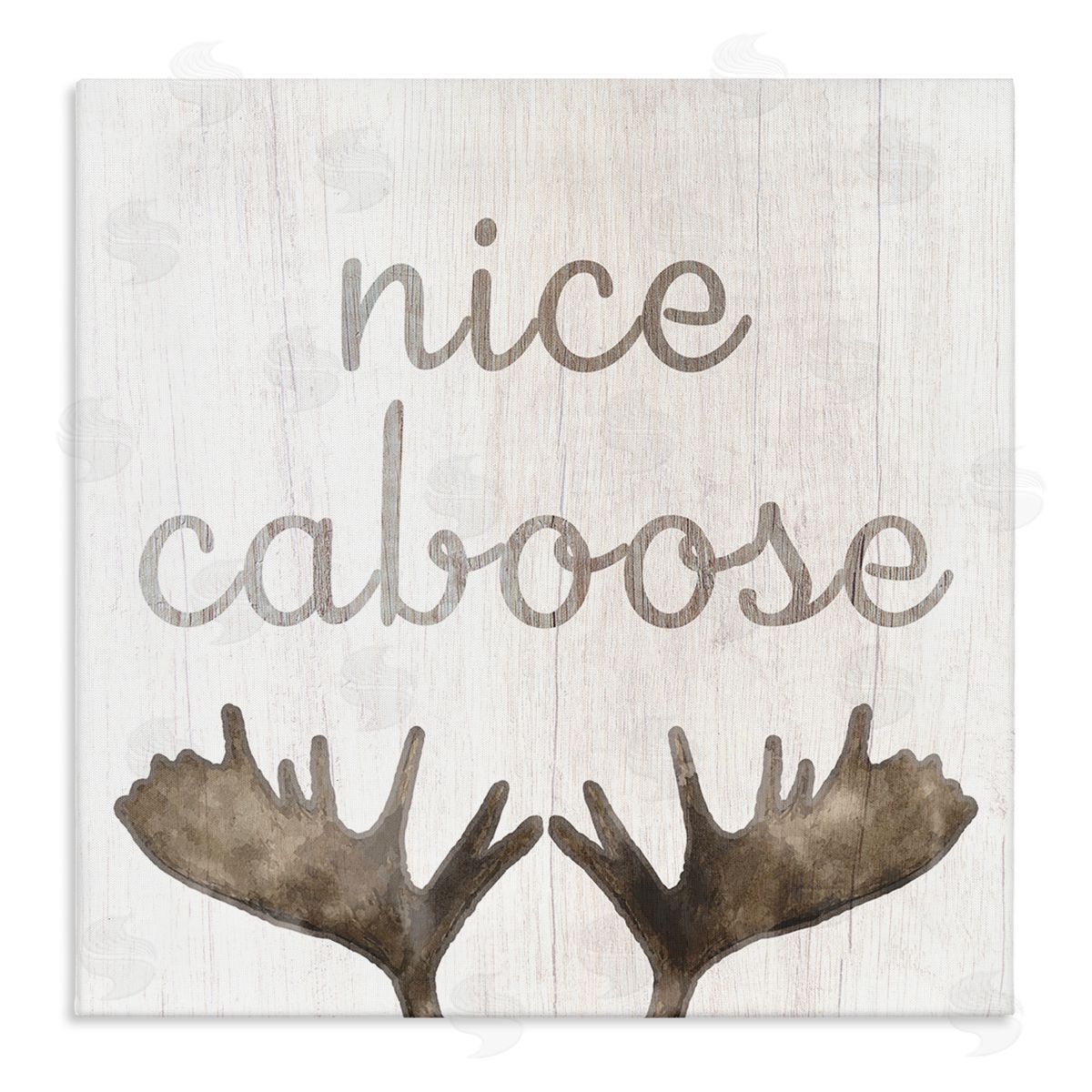 Nice Caboose Bathroom Moose Antlers Canvas Wall Art, Home Decor by Stupell Studio