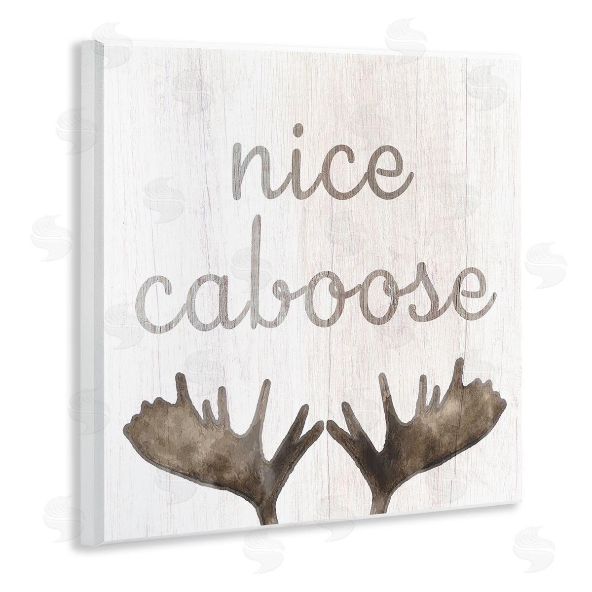 Nice Caboose Bathroom Moose Antlers Wood Plaque Wall Art, Home Decor by Stupell Studio