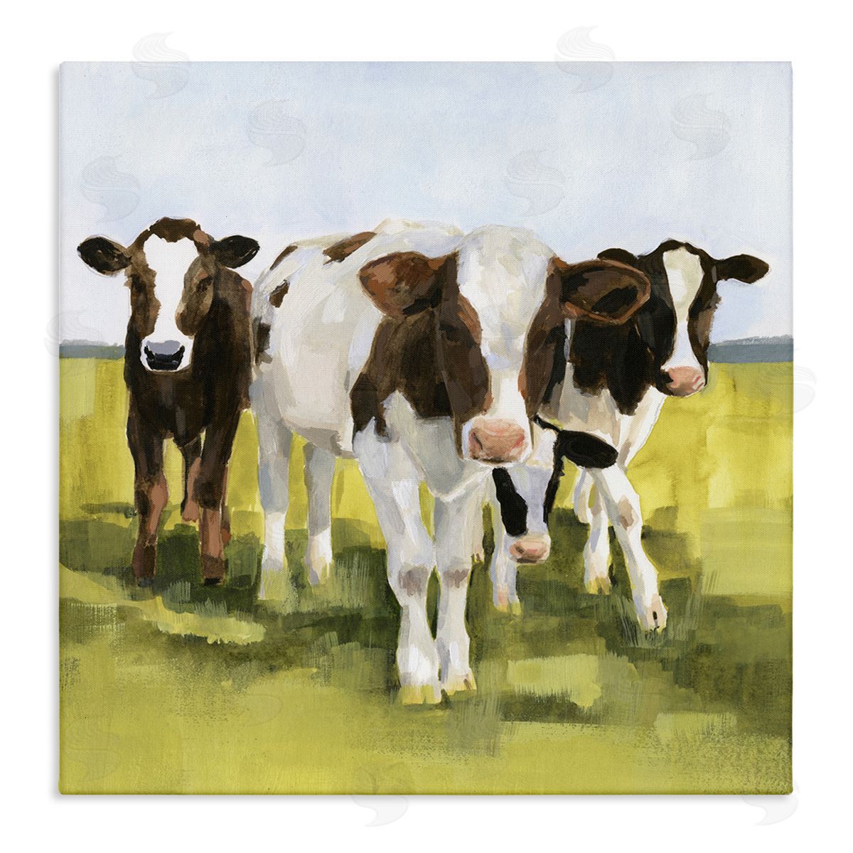 Victoria Borges Country Cows Rural Painting Stretched Canvas Wall Art Print