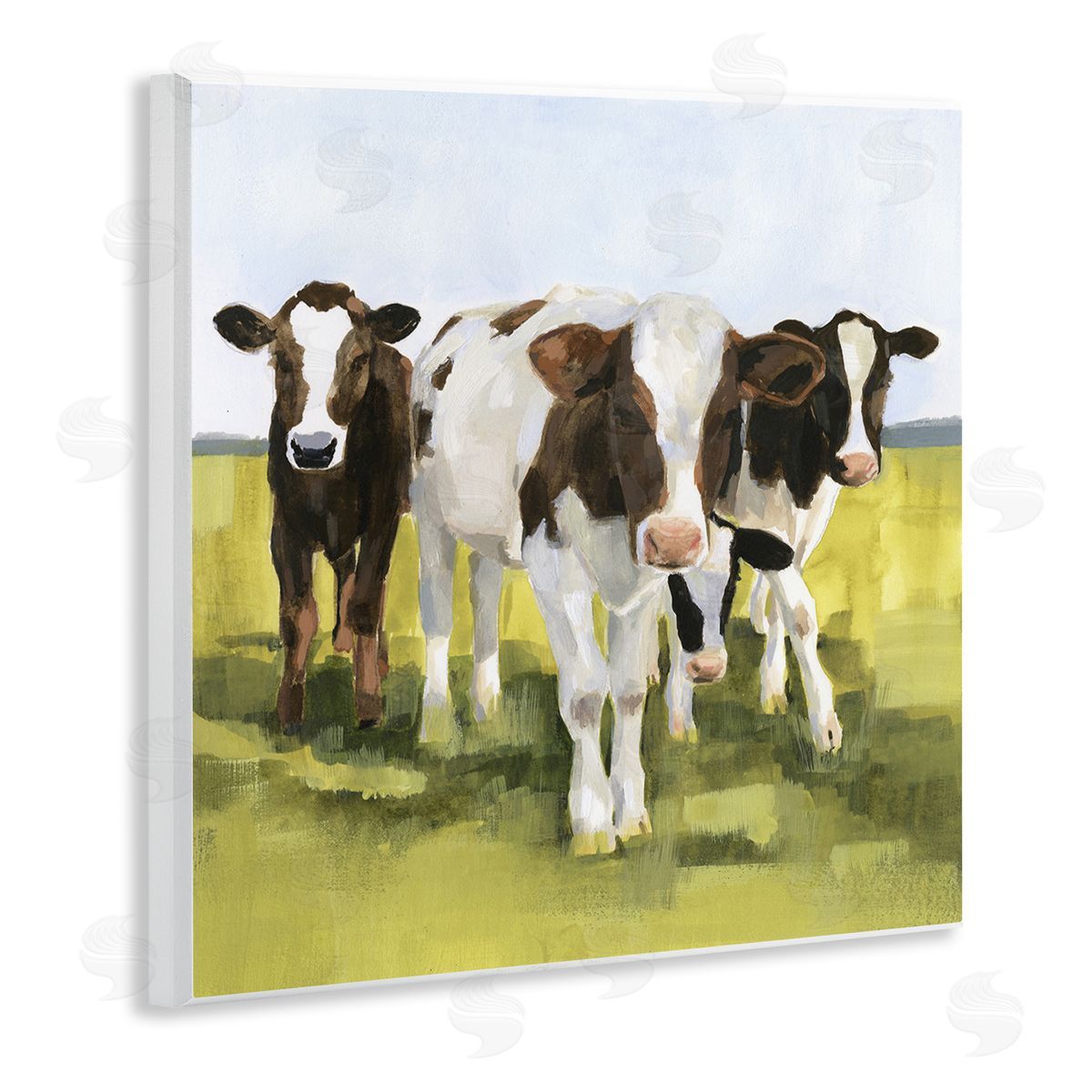 Victoria Borges Country Cows Rural Painting Wooden Wall Plaque Art Print