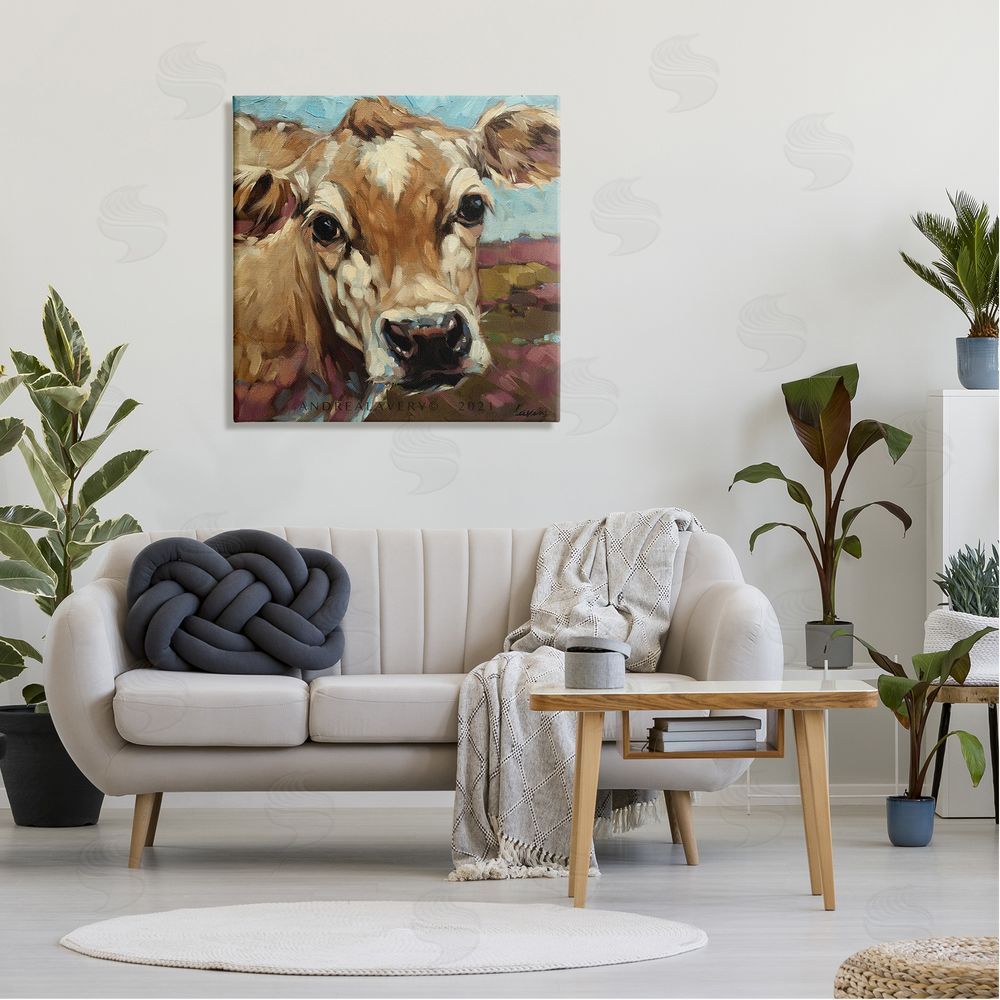 Andrea Lavery Rural Cow Painting Country Farm Canvas Wall Art in Room