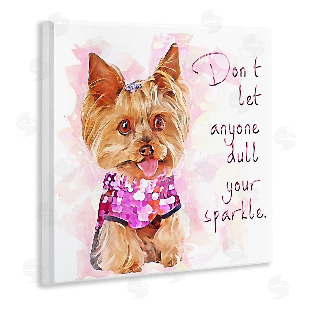Kim Curinga Don't Let Anyone Dull Your Sparkle Yorkie  Wooden Wall Plaque Art Print