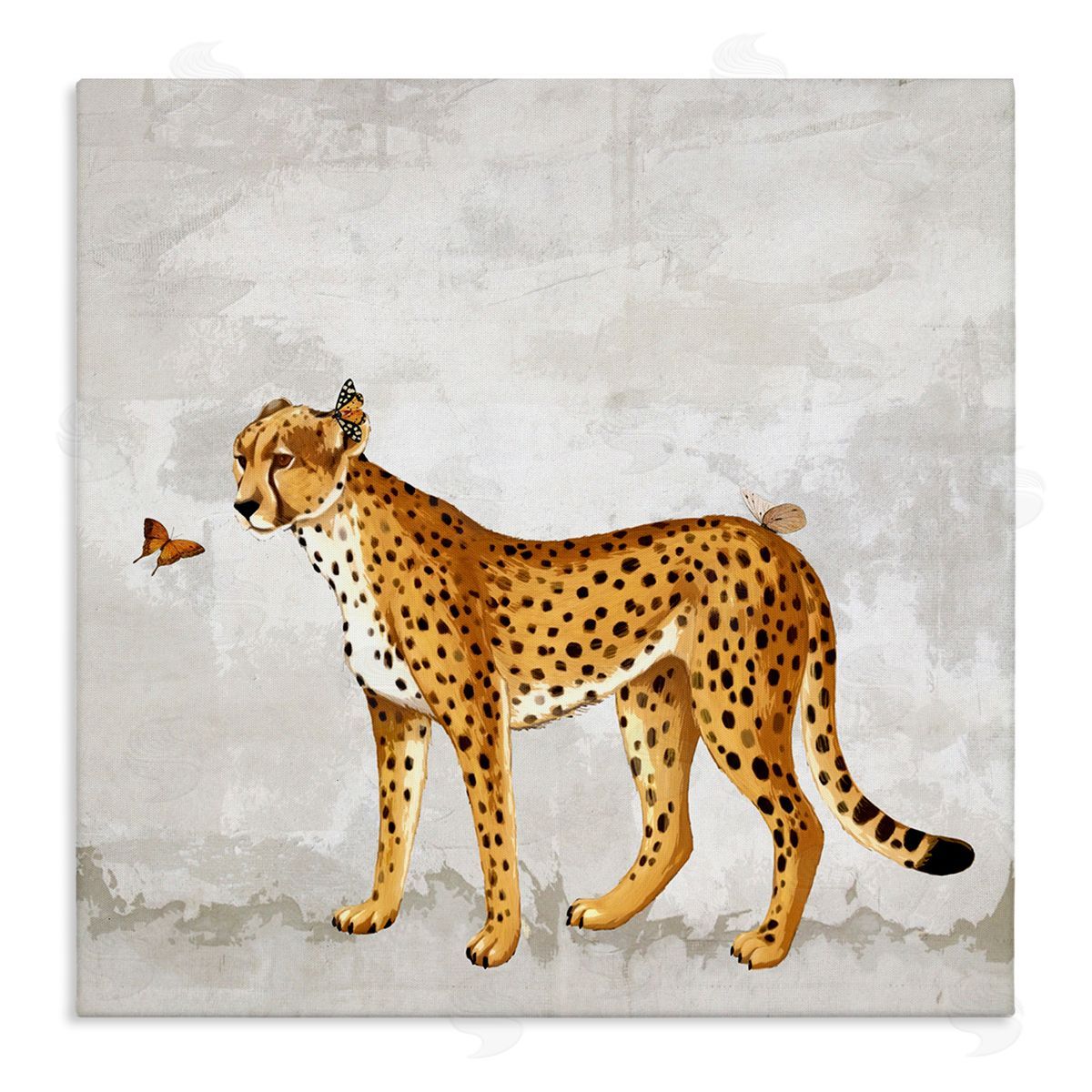 Karen Smith Beast & Butterfly Leopard Wildlife Stretched Canvas Wall Art Print