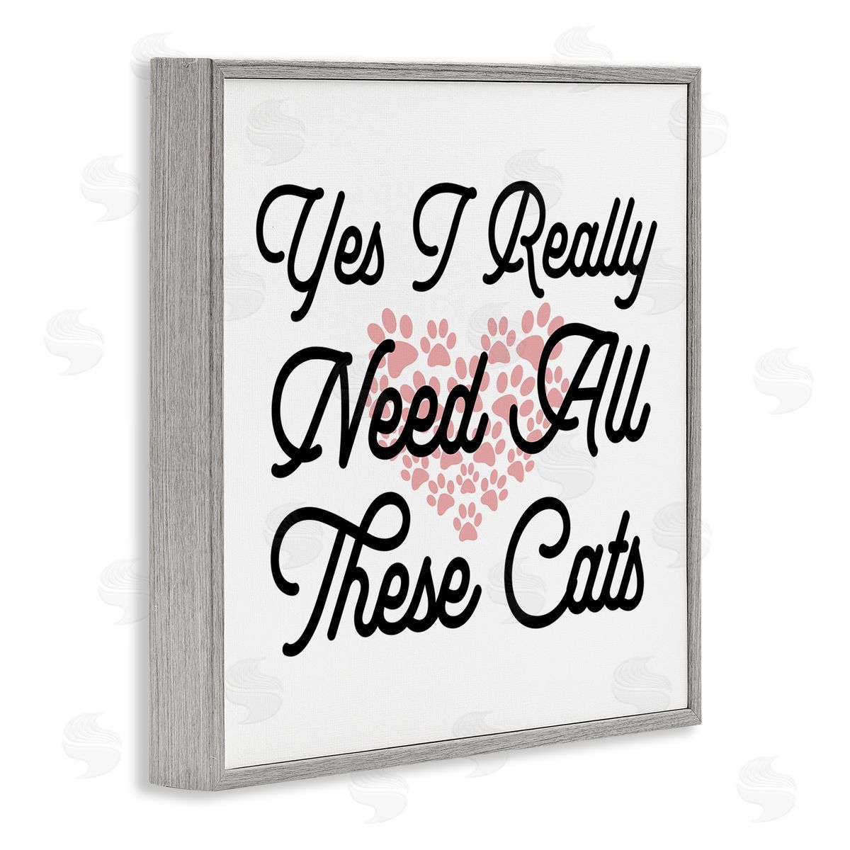Stupell Studio Yes I Need These Cats Funny Pet Gray Framed Glicee Wall Art Print