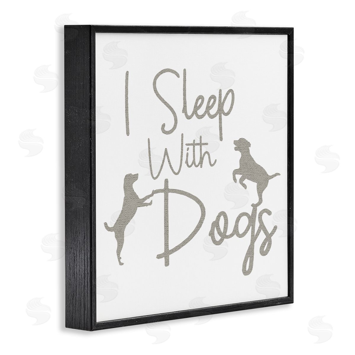 Stupell Studio I Sleep With Dogs Funny Pet Phrase Black Framed Glicee Wall Art Print