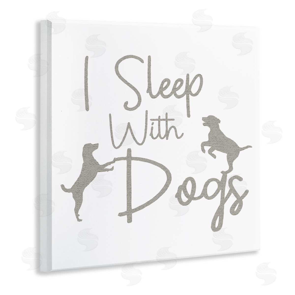 Stupell Studio I Sleep With Dogs Funny Pet Phrase Wooden Wall Plaque Art Print
