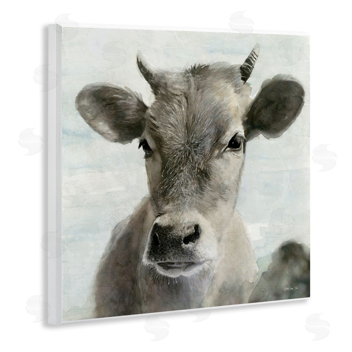 Stellar Design Studio Country Calf Farmhouse Portrait Wooden Wall Plaque Art Print