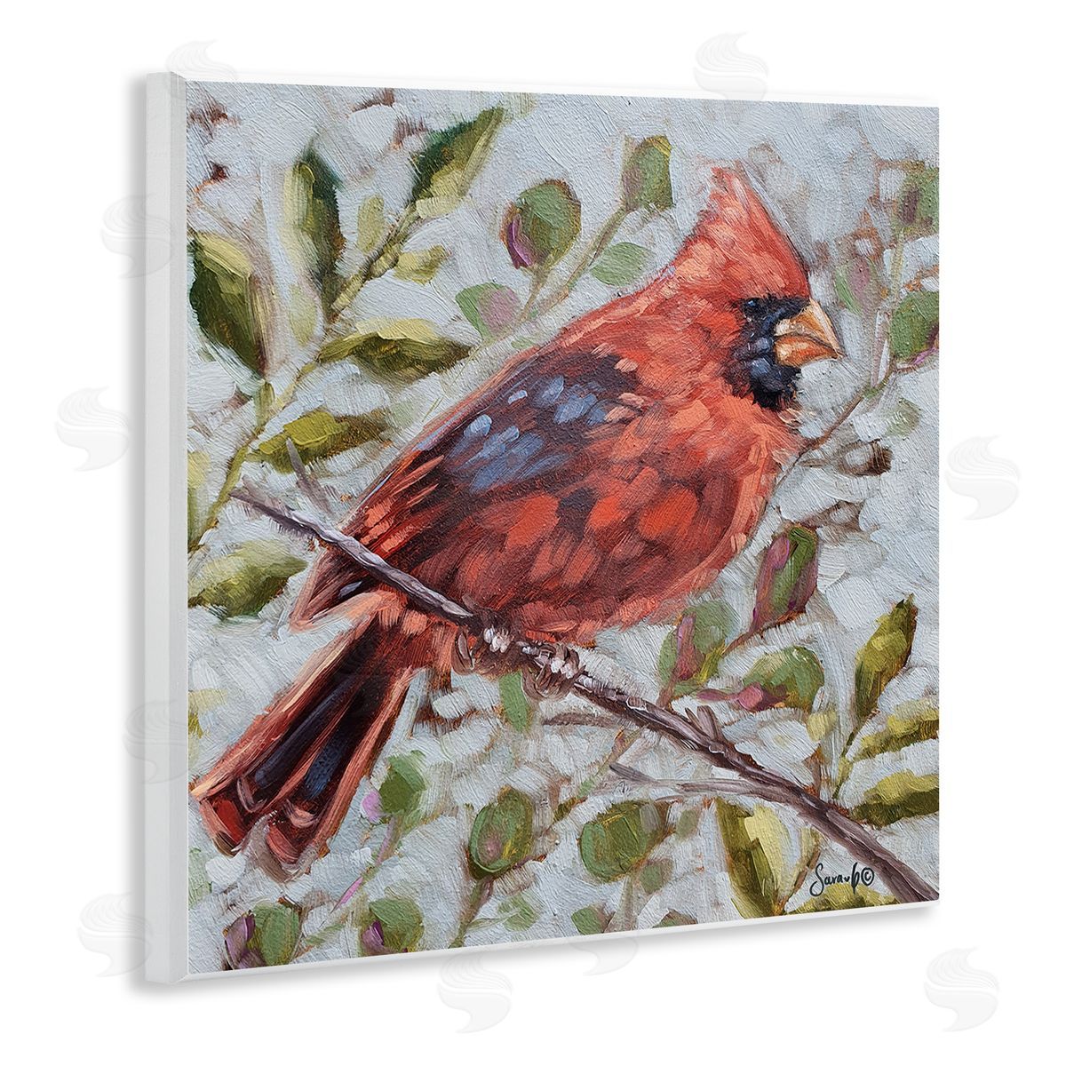 Sara G. Designs Cardinal Tree Branch Nature Wooden Wall Plaque Art Print