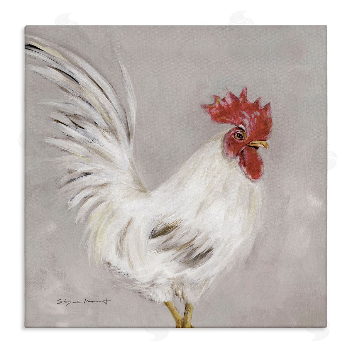Stephanie Workman Marrott Country Chicken Hen Portrait Stretched Canvas Wall Art Print