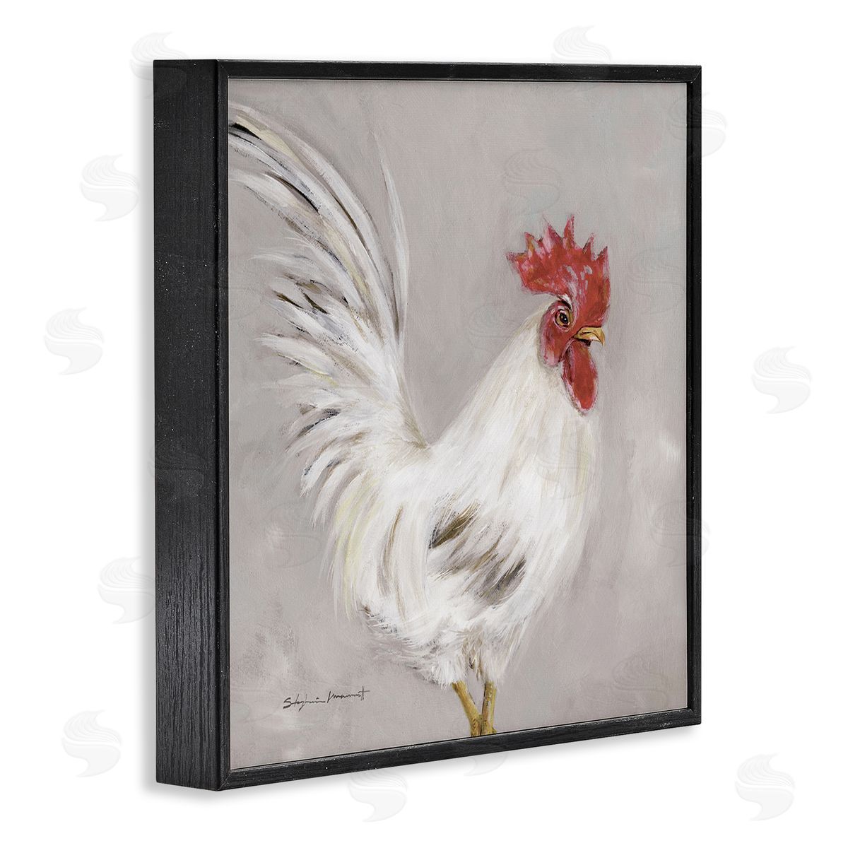 Stephanie Workman Marrott Country Chicken Hen Portrait Black Framed Glicee Wall Art Print