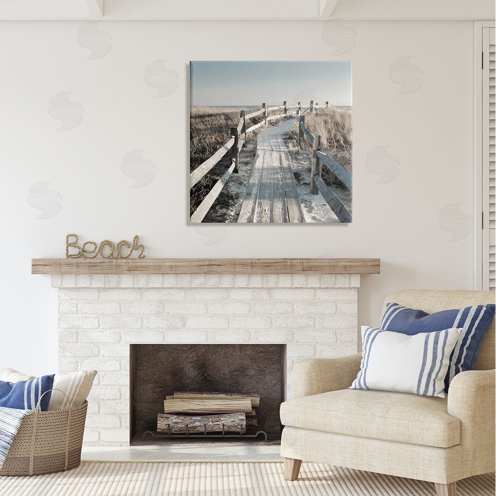 Danita Delimont Seaside Boardwalk Coastal Beach Canvas Wall Art in Room