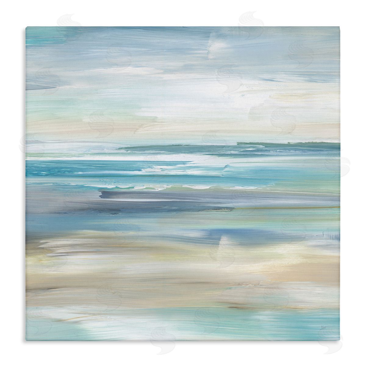 Nan Nautical Beach Shore Abstraction Stretched Canvas Wall Art Print