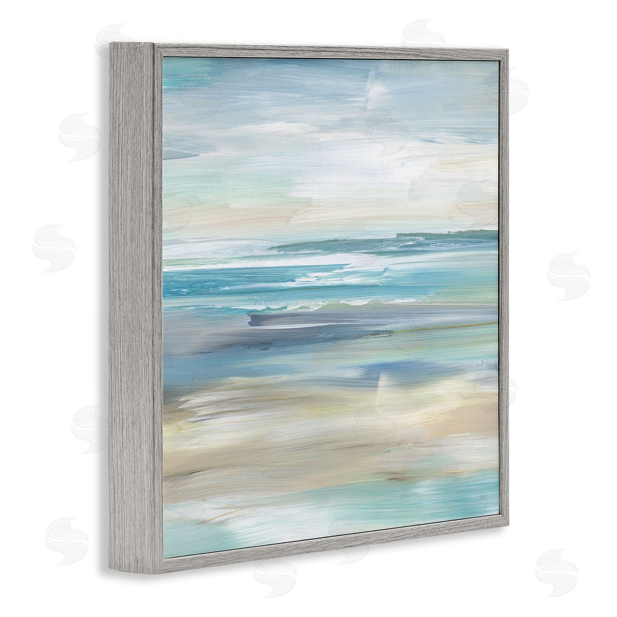 Nan Nautical Beach Shore Abstraction Gray Framed Glicee Wall Art Print