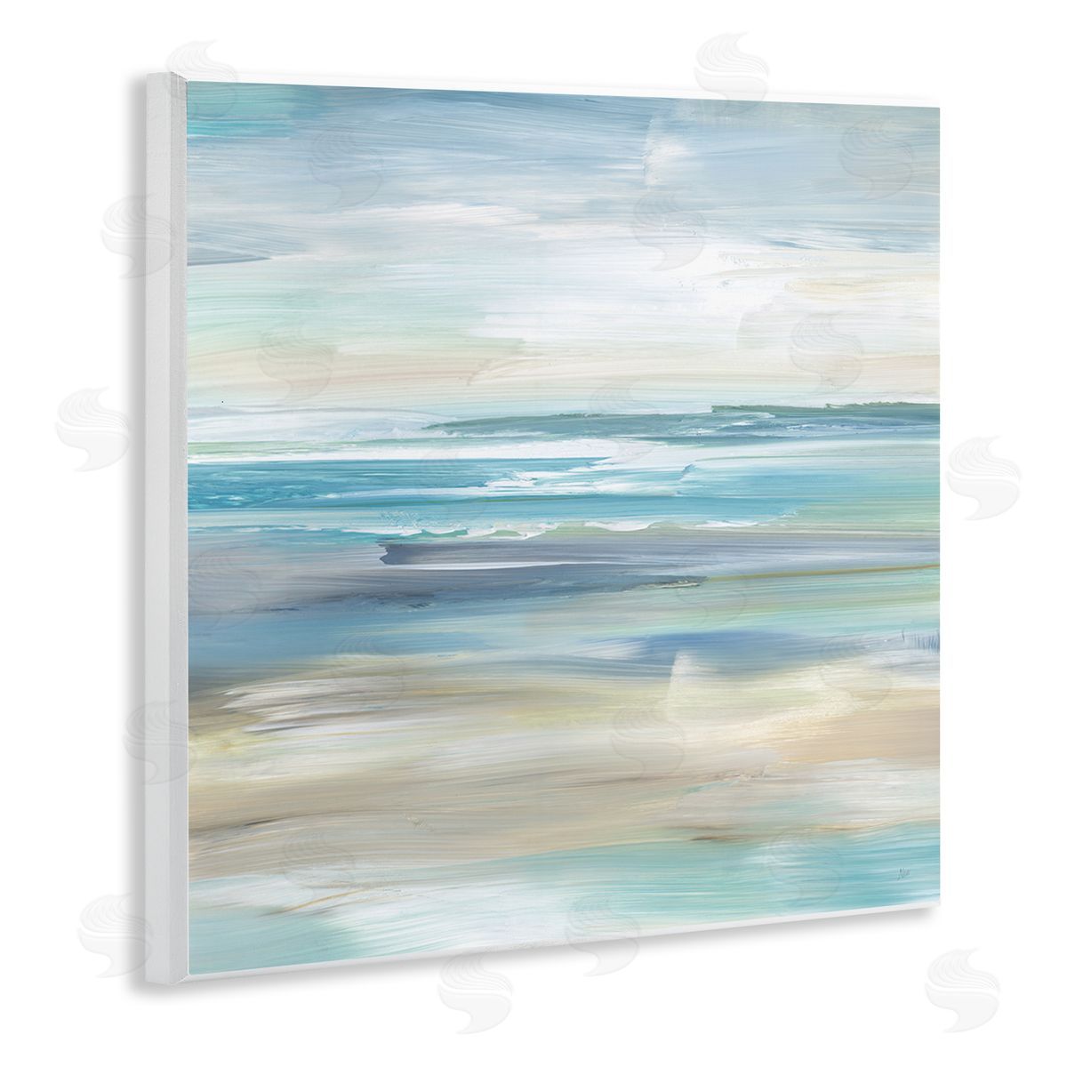 Nan Nautical Beach Shore Abstraction Wooden Wall Plaque Art Print