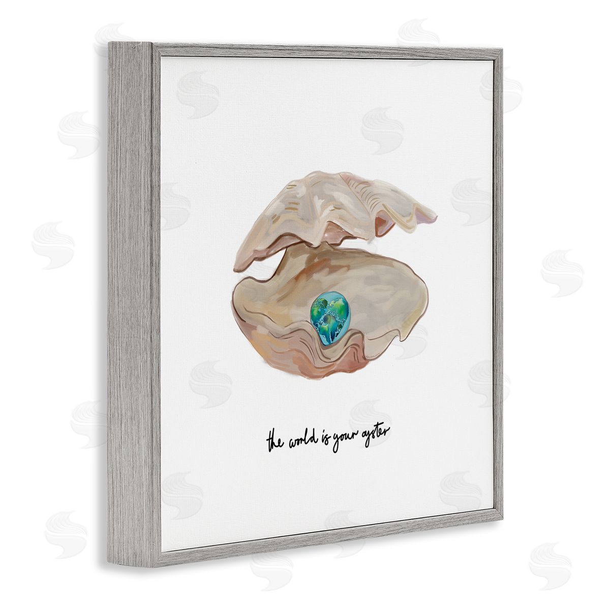 Amelia Noyes Clam Shell Turquoise Pearl Gray Framed Glicee Wall Art Print