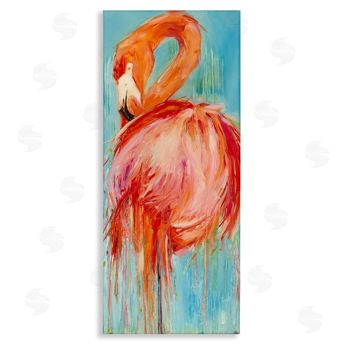 Bold Abstract Flamingo Painting Canvas Wall Art, Home Decor by Kathleen Broaderick