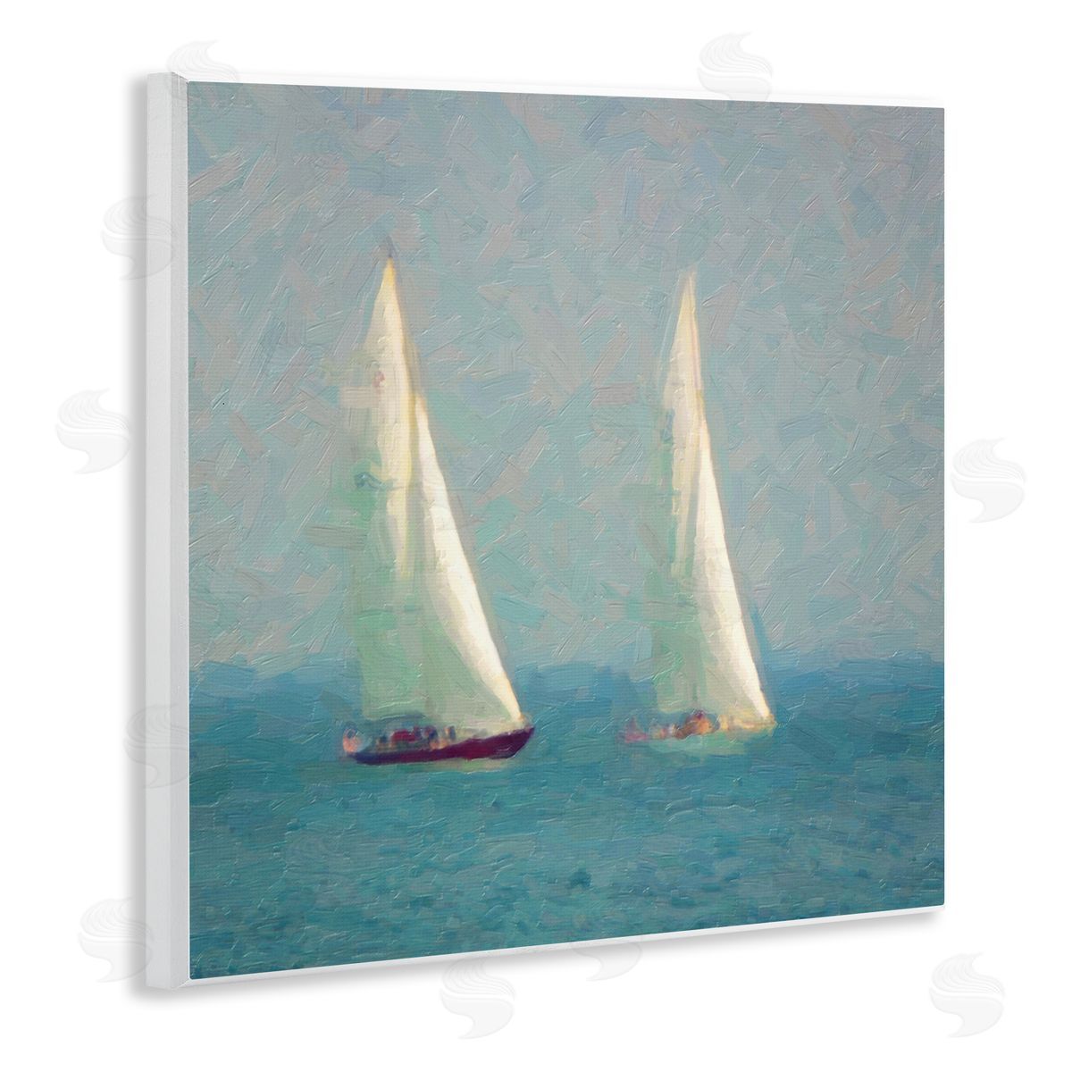 Graffitee Studios Abstract Sailboats Painting Wooden Wall Plaque Art Print