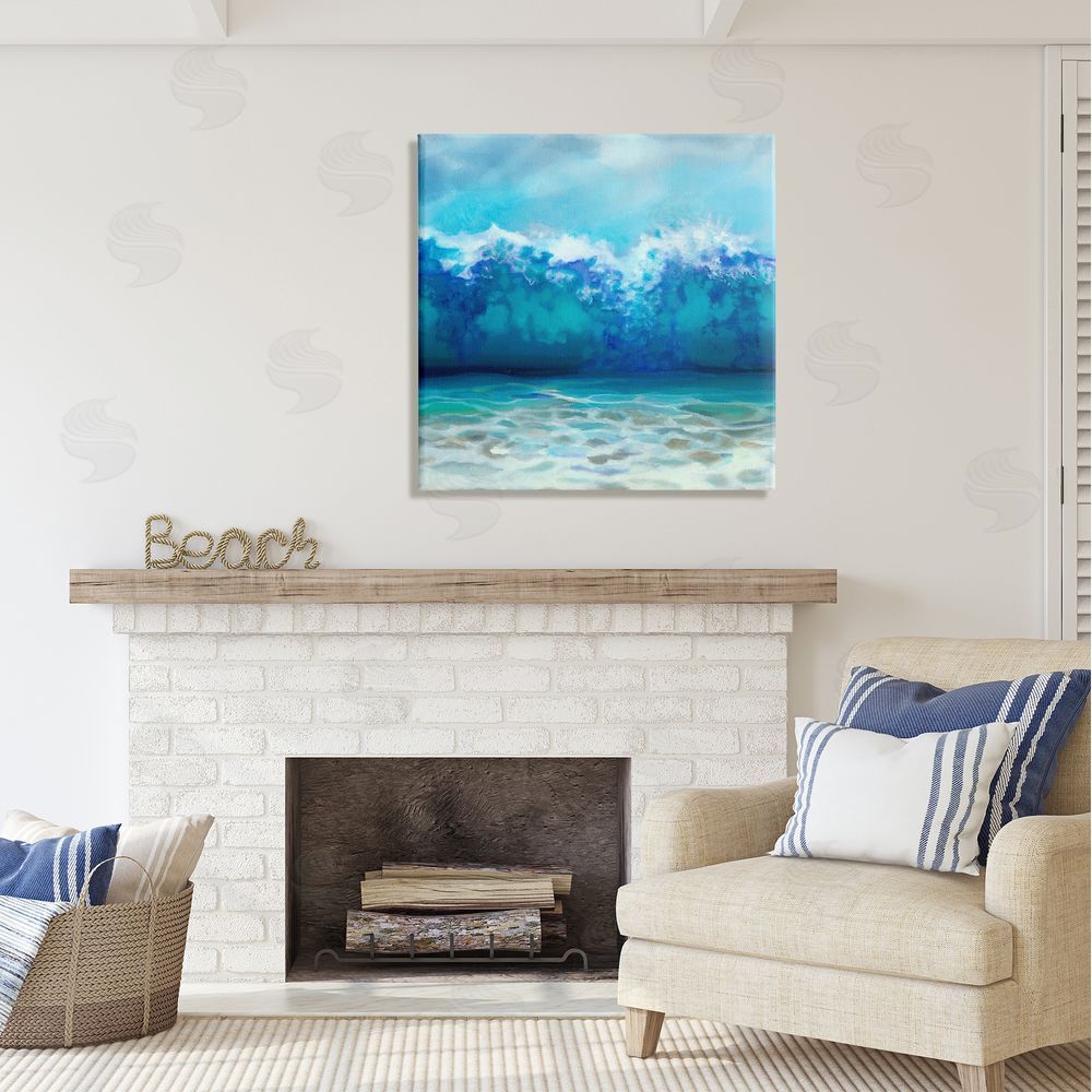 Louise Montillio Abstract Tsunami Waves Beach Tide Canvas Wall Art in Room