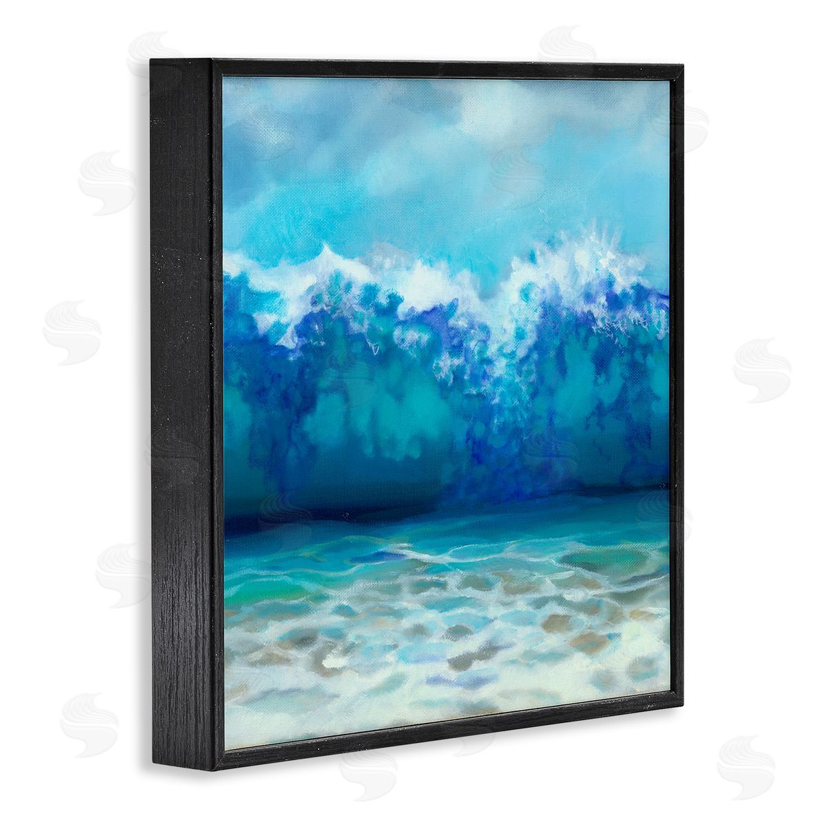 Louise Montillio Abstract Tsunami Waves Beach Tide Black Framed Glicee Wall Art Print