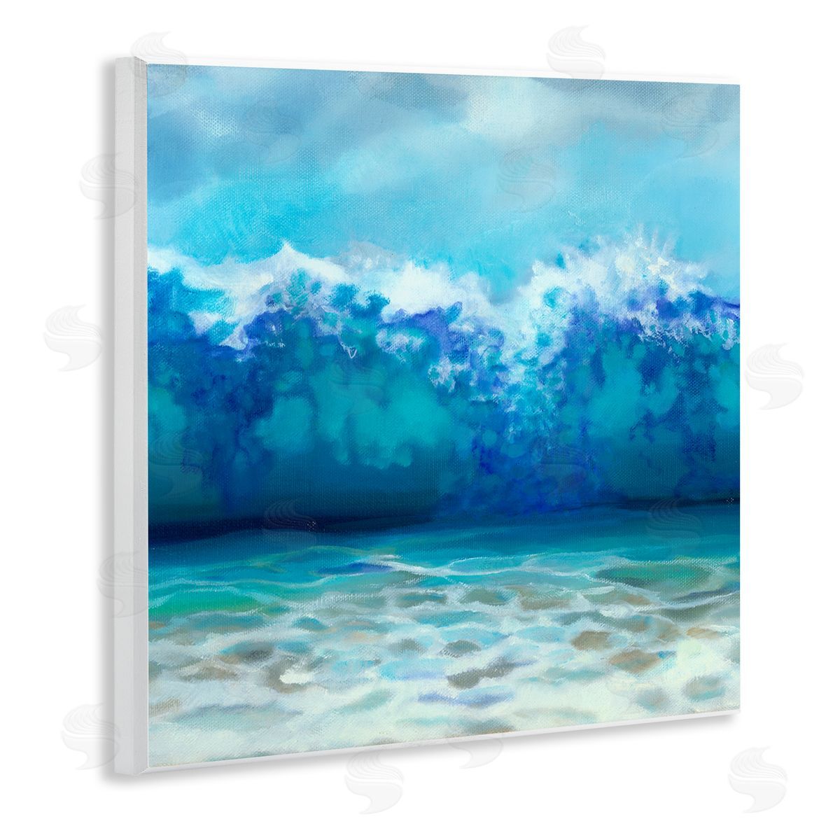 Louise Montillio Abstract Tsunami Waves Beach Tide Wooden Wall Plaque Art Print