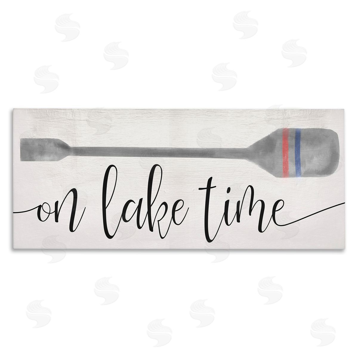 Stupell Studio On Lake Time Boat Oar Phrase Stretched Canvas Wall Art Print