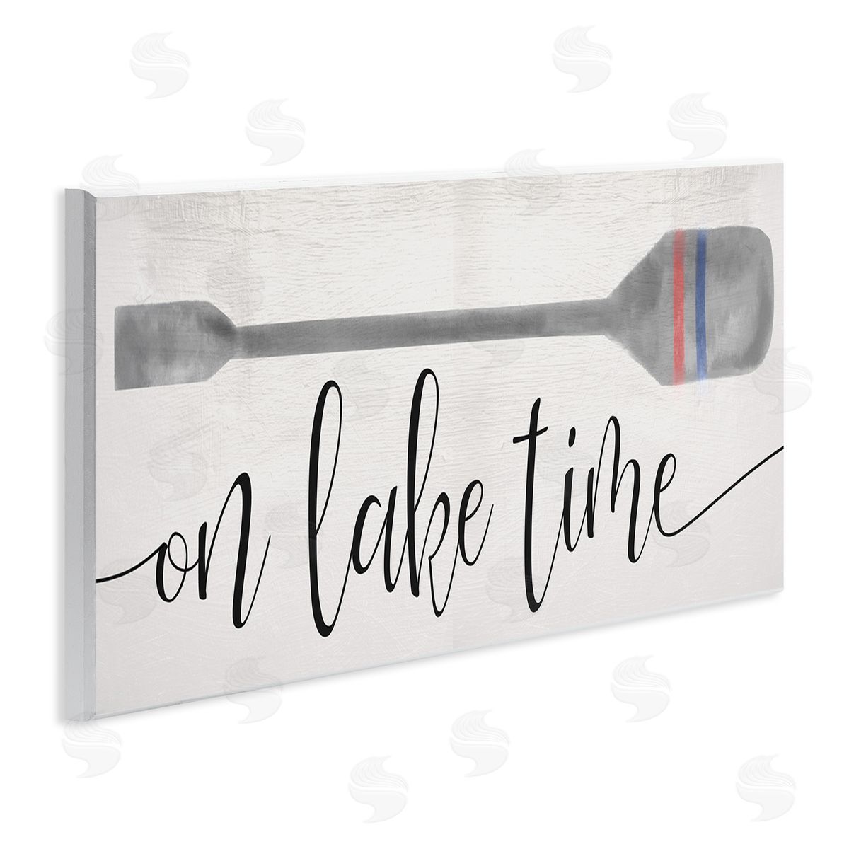 Stupell Studio On Lake Time Boat Oar Phrase Wooden Wall Plaque Art Print