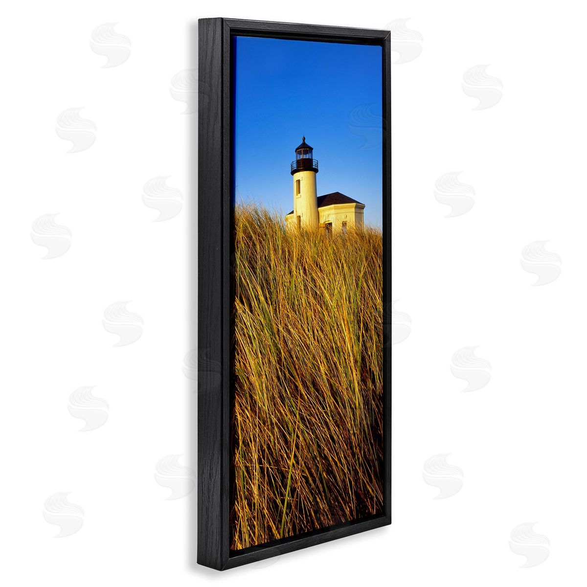 Dennis Frates Coastal Lighthouse Photography Black Floating Frame Canvas Wall Art Print
