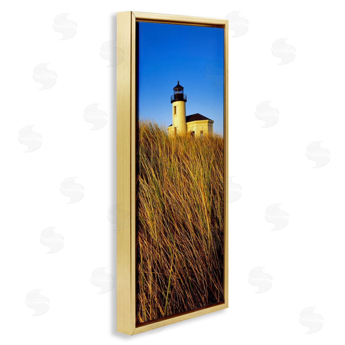 Dennis Frates Coastal Lighthouse Photography Gold Floating Frame Canvas Wall Art Print