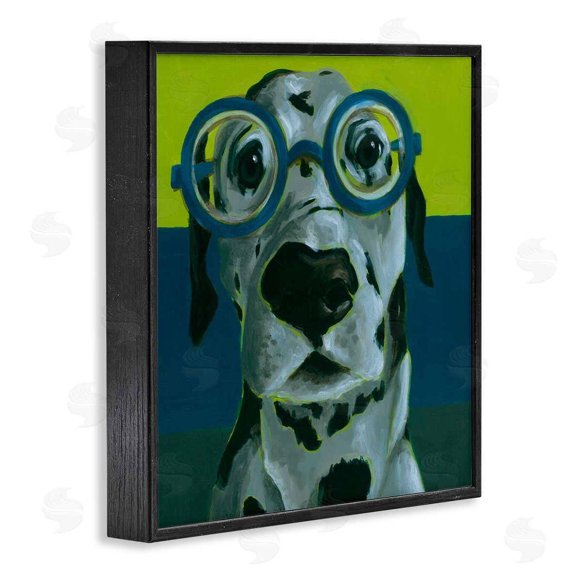 Jennifer Rutledge Funny Dalmatian Dog Eyeglasses Black Framed Glicee Wall Art Print