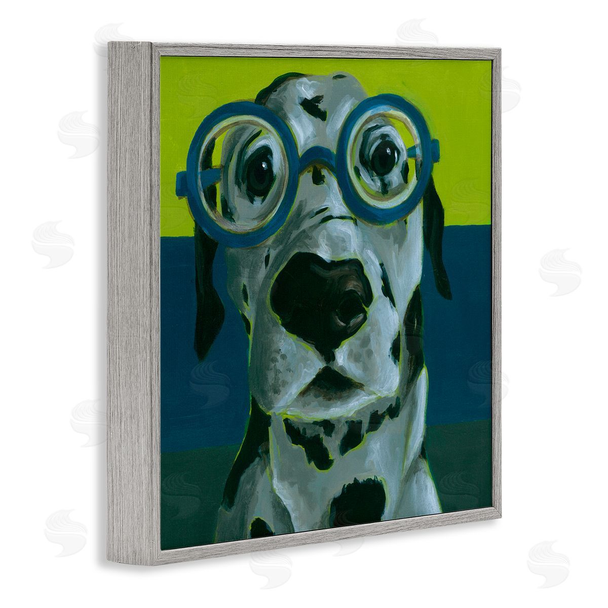 Jennifer Rutledge Funny Dalmatian Dog Eyeglasses Gray Framed Glicee Wall Art Print