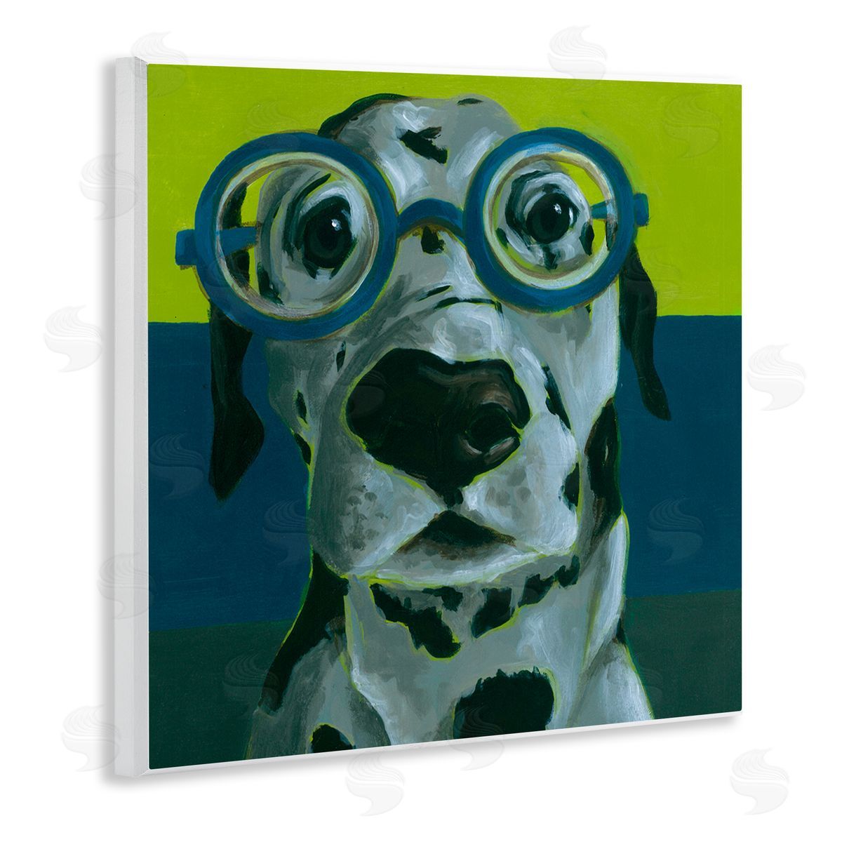 Jennifer Rutledge Funny Dalmatian Dog Eyeglasses Wooden Wall Plaque Art Print