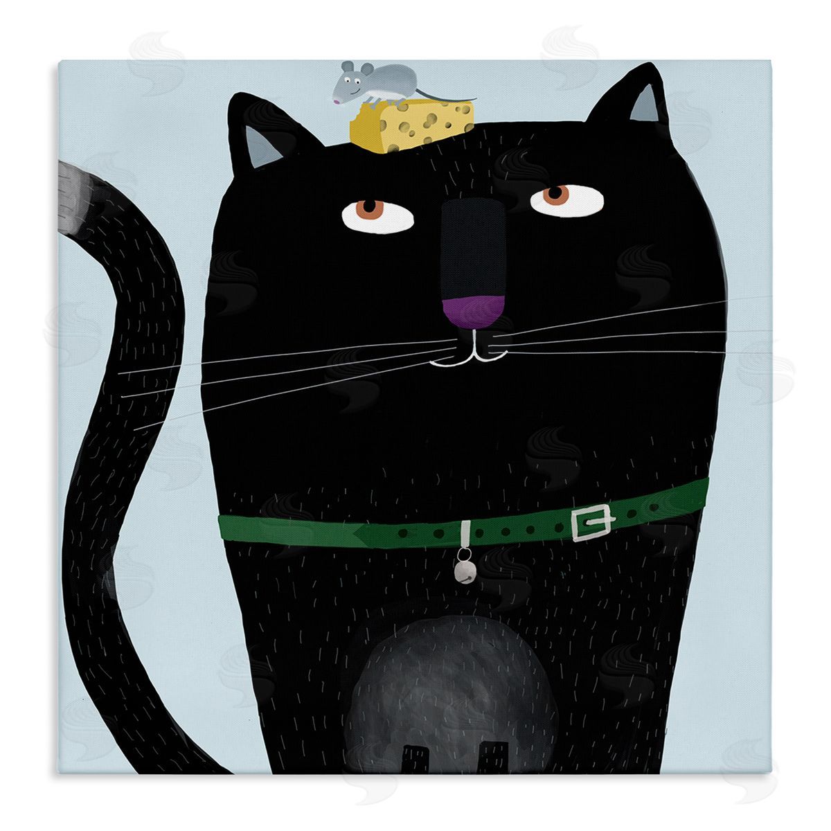 Carla Daly Cat & Mouse Pet Friends Stretched Canvas Wall Art Print