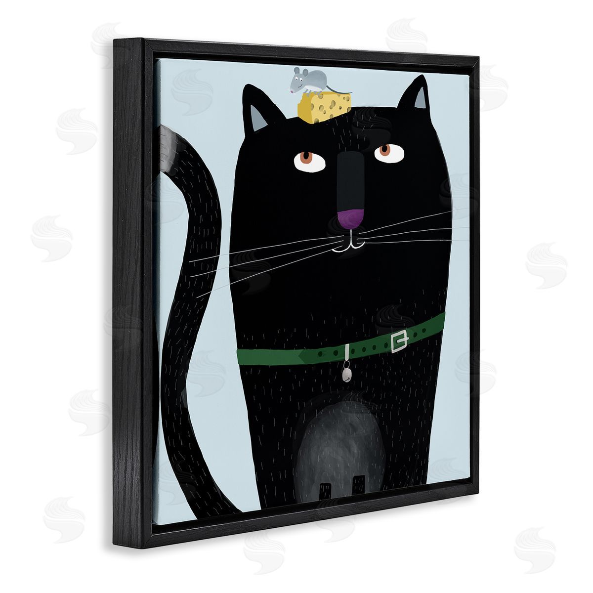 Carla Daly Cat & Mouse Pet Friends Black Floating Frame Canvas Wall Art Print