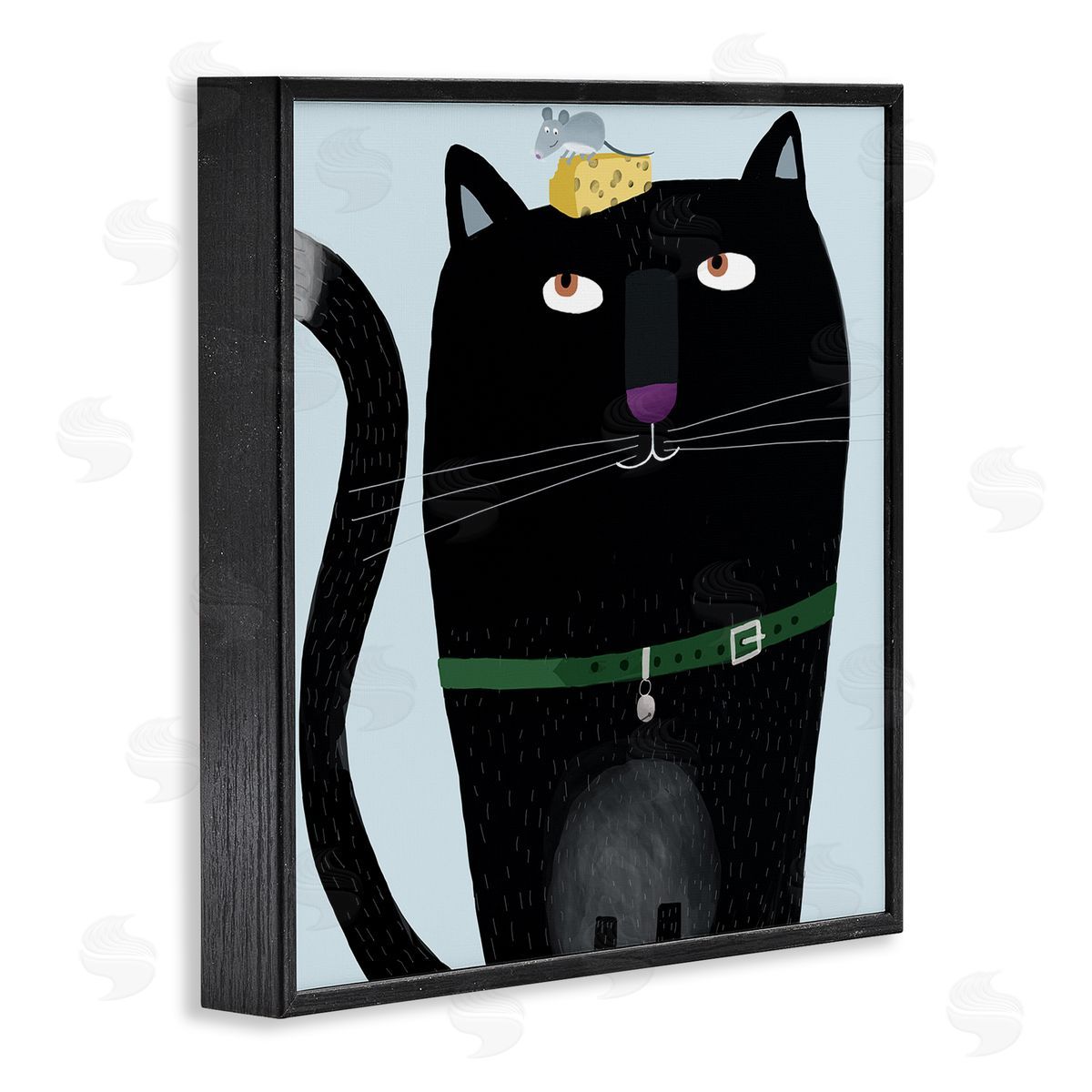 Carla Daly Cat & Mouse Pet Friends Black Framed Glicee Wall Art Print
