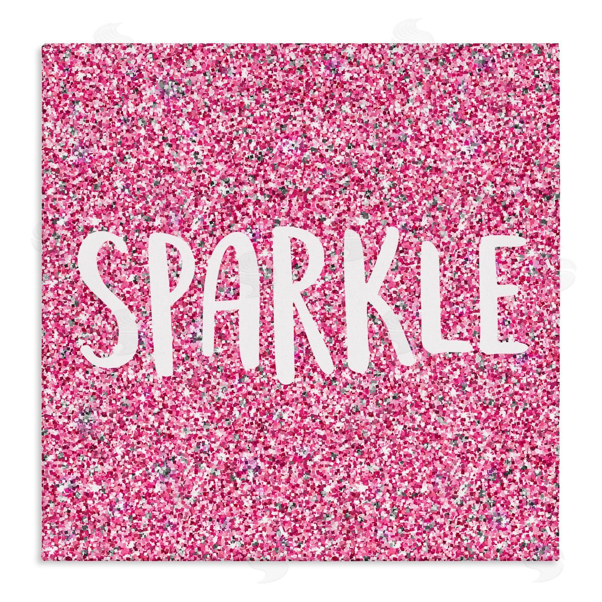 Kim Allen Glam Pink Sparkle Pattern Phrase Stretched Canvas Wall Art Print