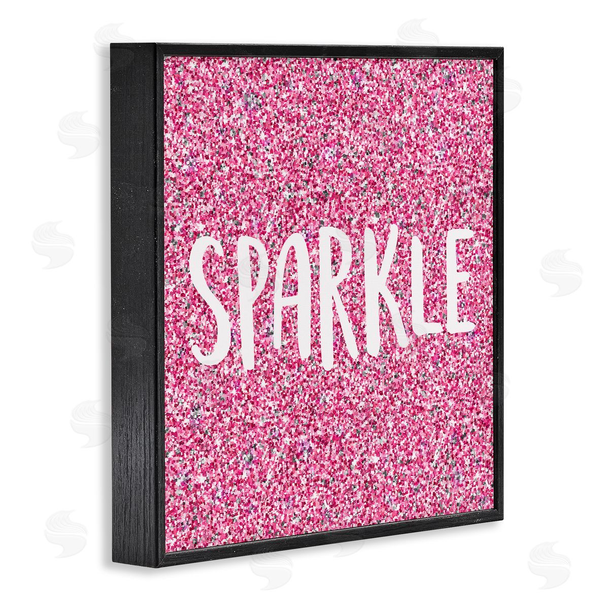 Kim Allen Glam Pink Sparkle Pattern Phrase Black Framed Glicee Wall Art Print